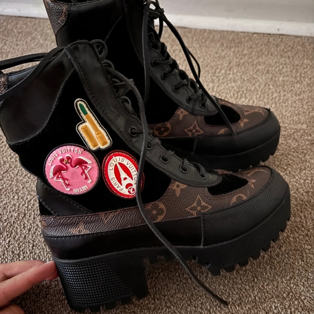 COPY - Louis Vuitton Women's Black and Brown Boots only has 2 inperfects in the… - Picture 3 of 6